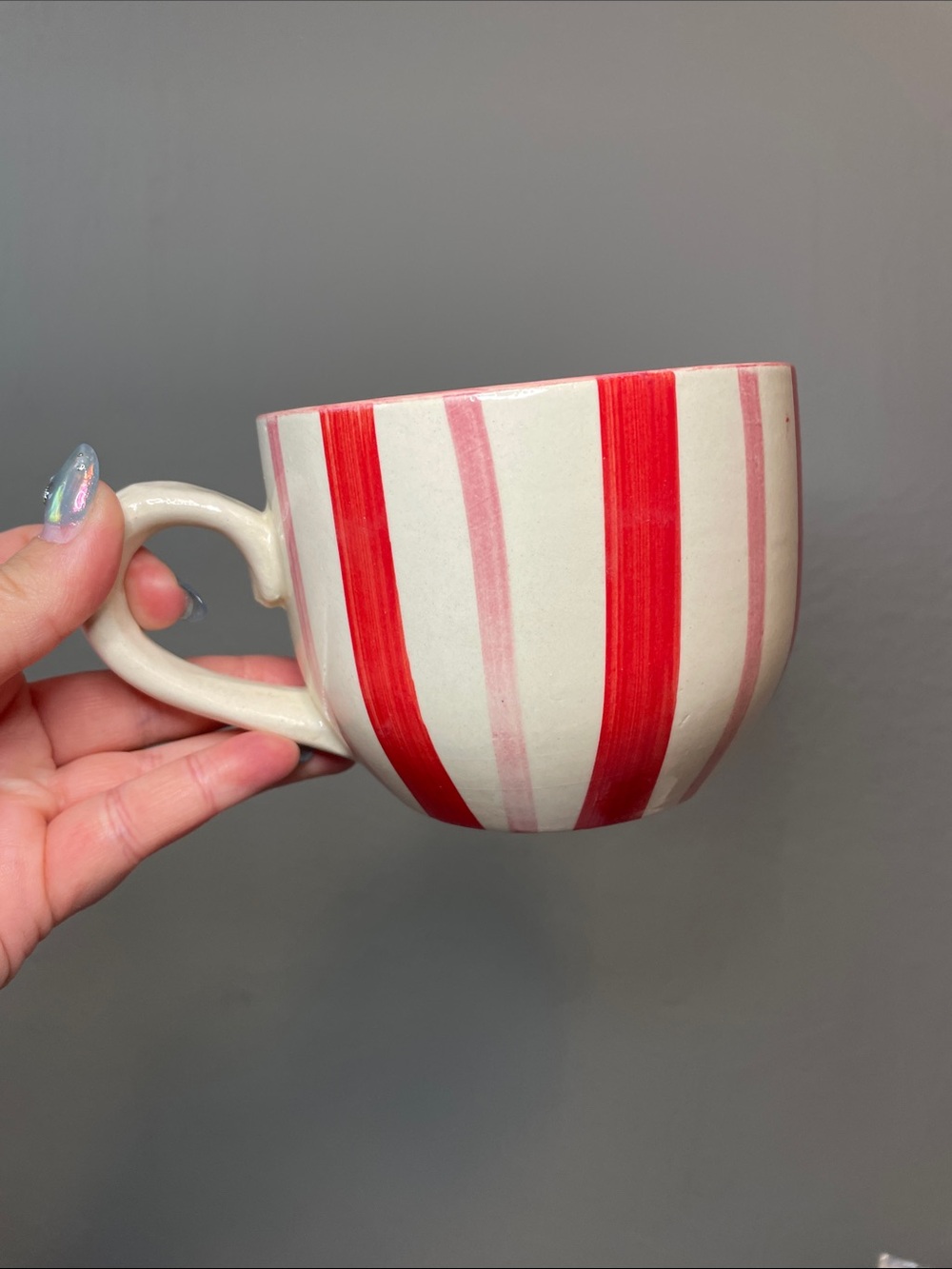 Luna & Sage Mug Pink & Red Stripes - NWOT